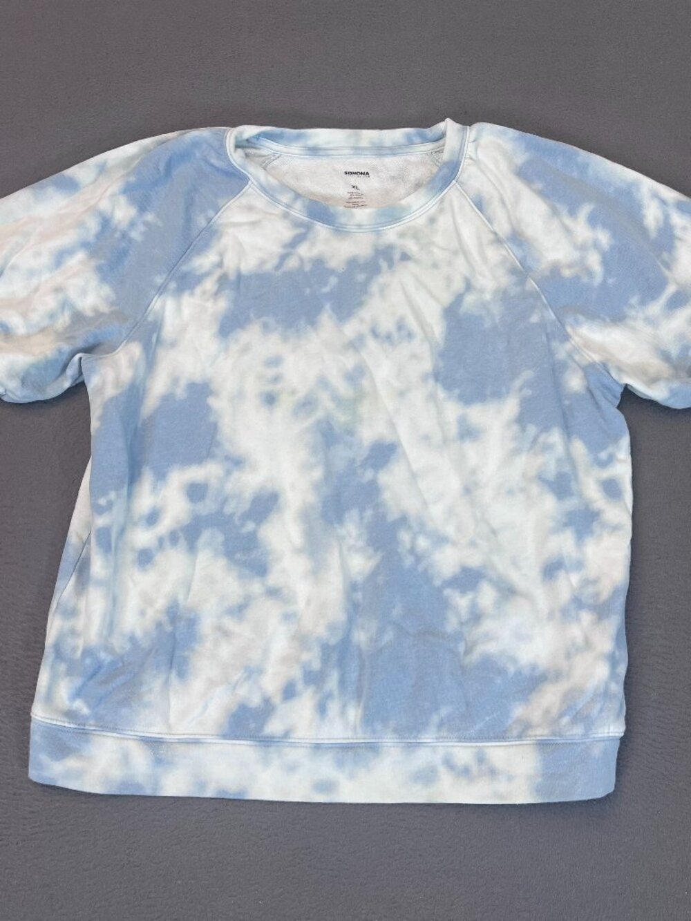 Woman’s Sonoma Sweater Blouse Size XL Shirt Tie Dye Blue Cloud Relaxed Cotton